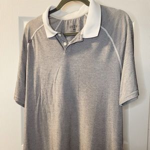Rhone Delta Pique Polo, Gray with White Collar, Large